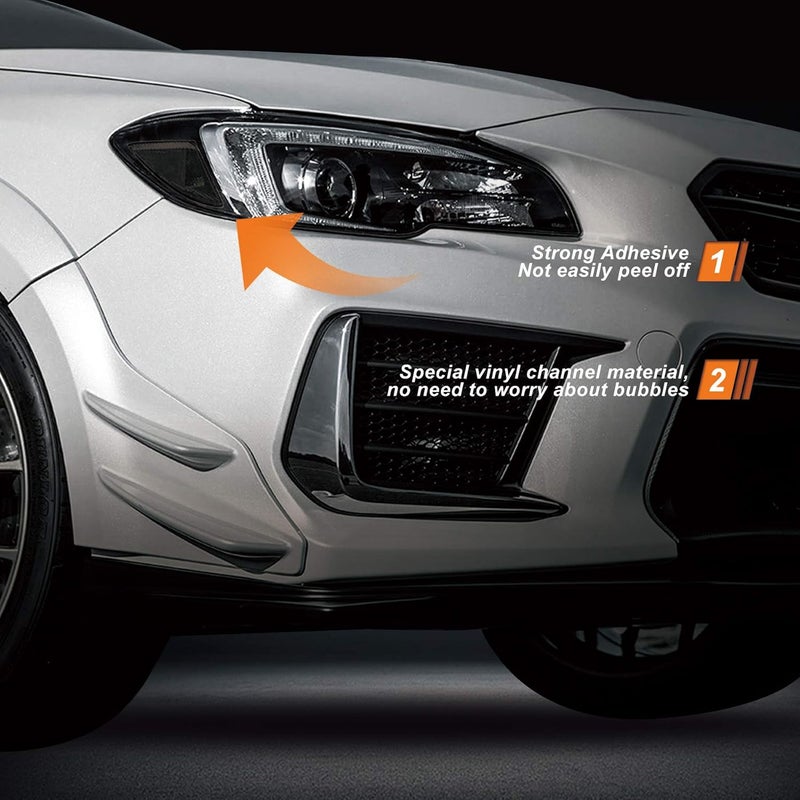 NDRUSH Blackout Headlight & Taillight Vinyl Tint Film, Precut Overlay, Tail Light Wrap Cover Compatible with Subaru WRX/WRX STI 2015-2020 - Image 3